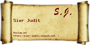 Sier Judit névjegykártya